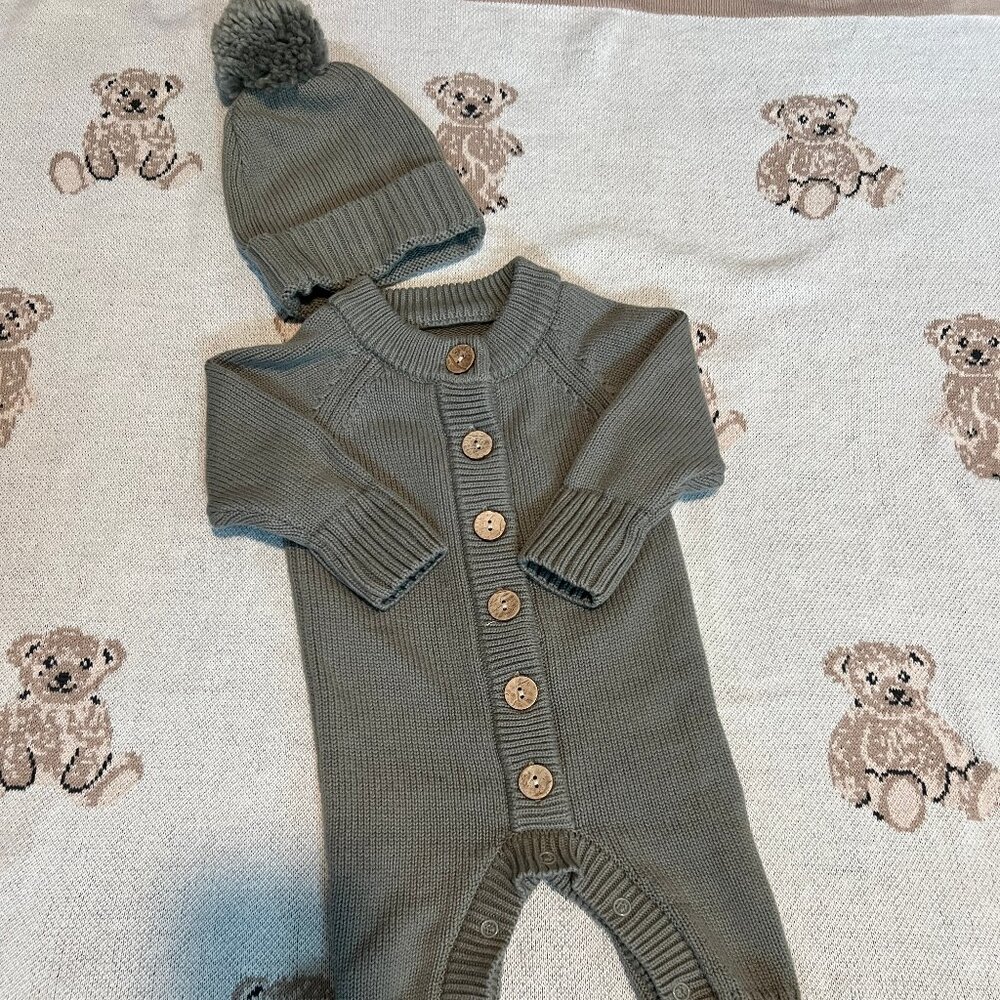 Caden Lane Knit NB Outfit (Color : Smoke)